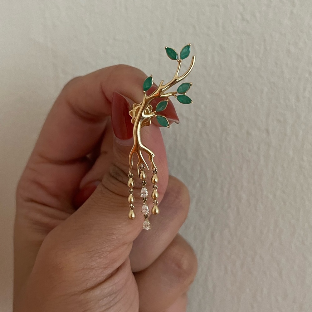 NWT 14KT Gold Tree Earrings - Picture 3 of 4